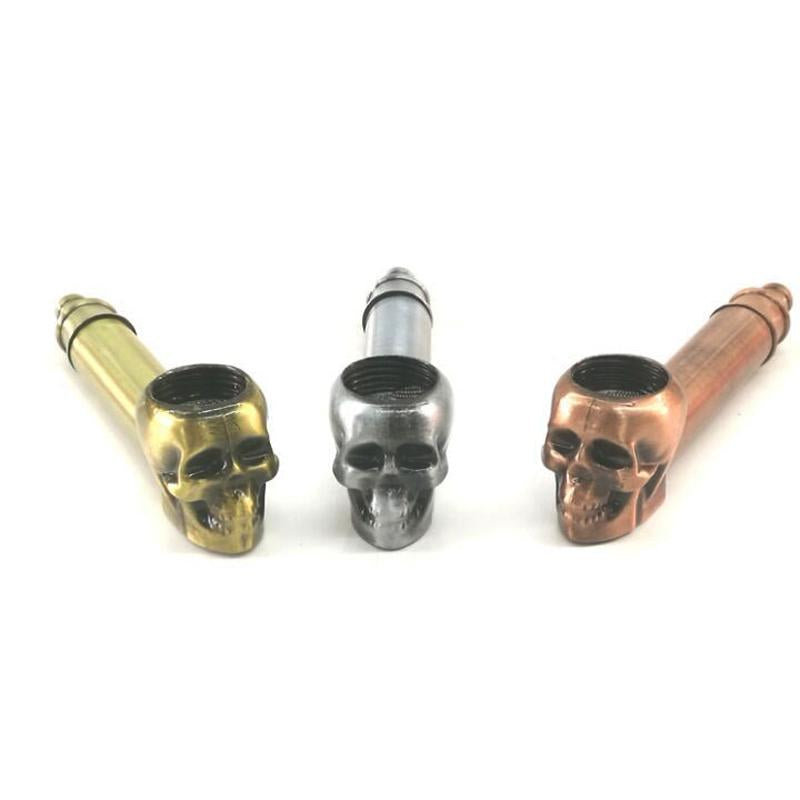 Metal Smoking Pipes Skull Tobacco Metal Herb Pipe